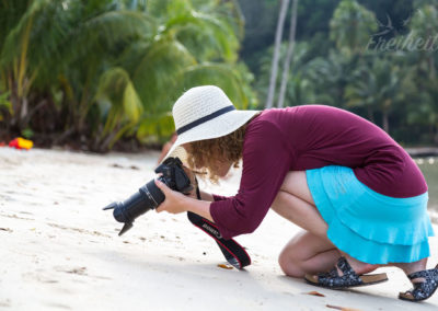 Nadine beim Krebs Shooting. Na, wer sieht ihn?