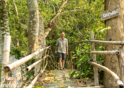 Bambusbrücke - one by one. Alle einzeln nacheinander ;-)