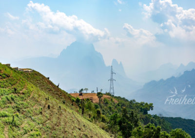 Ausblick während der Fahrt nach Vang Vieng