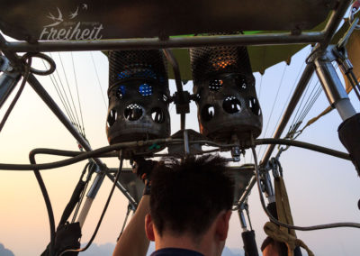 Direkt unterm Brenner ist es ganz schön heiß