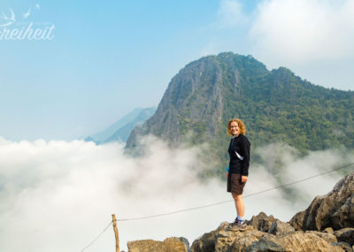 Oben am Viewpoint, leider noch mit Wolken.
