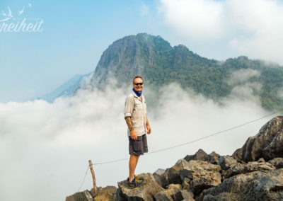 Oben am Viewpoint, leider noch mit Wolken.