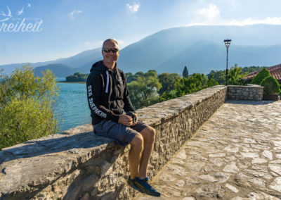Sveti Naum - Blick auf den Ohrid See und das Galičica-Gebirge