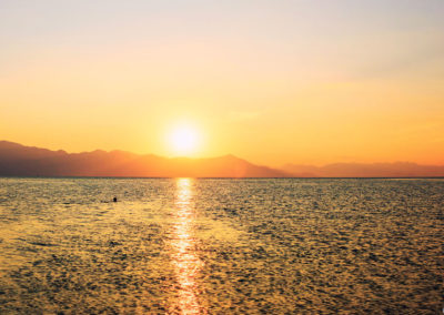 Sonnenuntergang am Skutari See