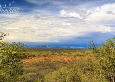 Blick von unserem neuen Stellplatz