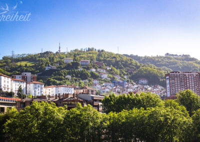 Blick zu den Hügeln Bilbaos
