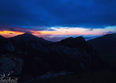 Sonnenuntergang am Tag zuvor