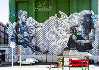 Tolle Street Art am Brückenpfeiler der Puente La Salve